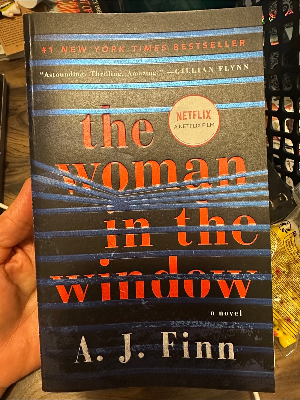 The Woman in the Window by A. J. Finn - Blue & Orange Cover